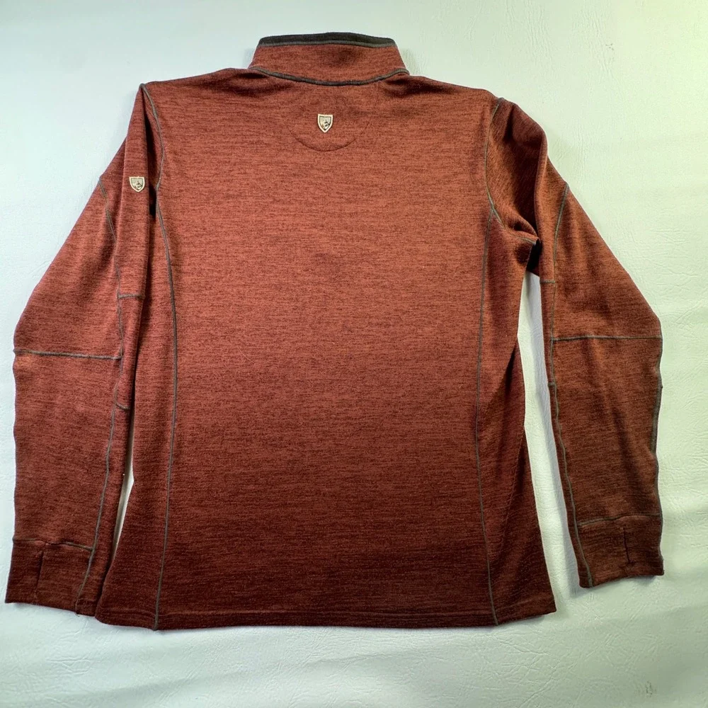 Kuhl Ryzer 1/4 Zip Pullover Mens L Burgundy Heather Thumbholes Hiking 3112 Gorp